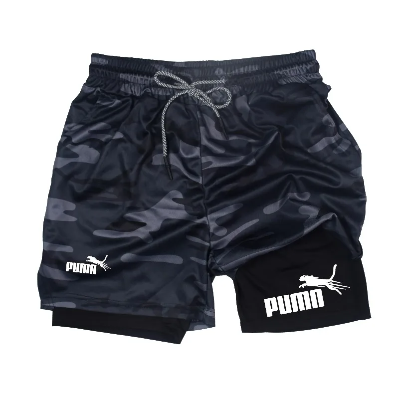 Men's Summer Breathable Double - đánh giá và giá Compression Shorts Athletes