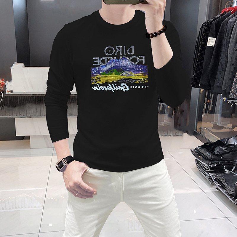 Men Long Sleeve T-Shirt Mounta - đánh giá và giá Undershirt Crew Neck