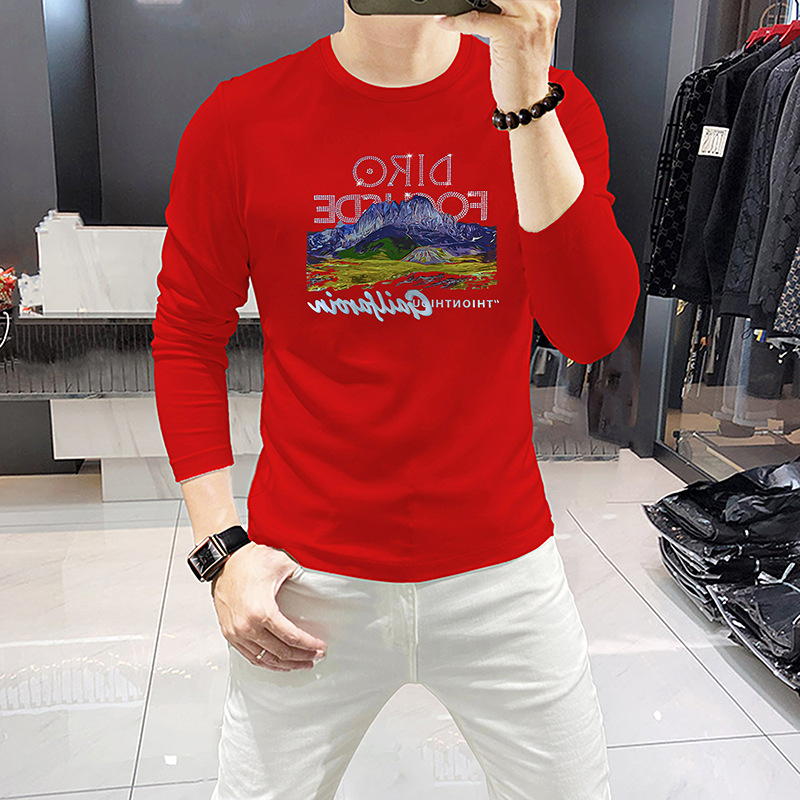 Men Long Sleeve T-Shirt Mounta - đánh giá và giá Undershirt Crew Neck