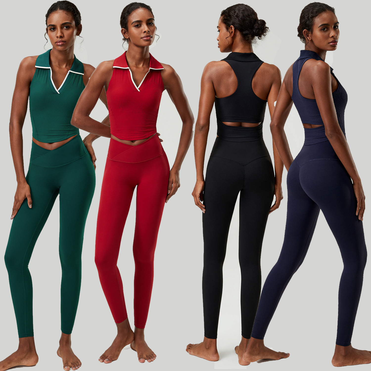 Women 2 PCS Yoga Set Ribbed Po - đánh giá và giá Tank Top Ribbed