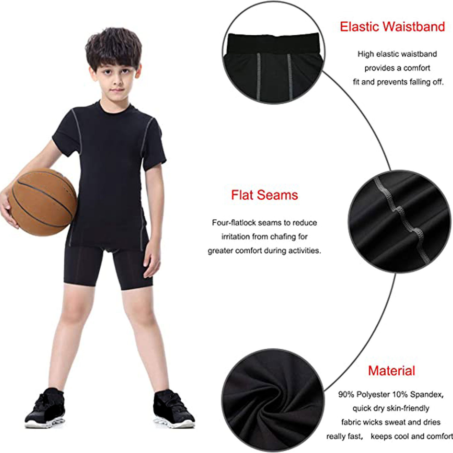 Youth Boys Compression Shorts  - đánh giá và giá Compression Shorts Athletes