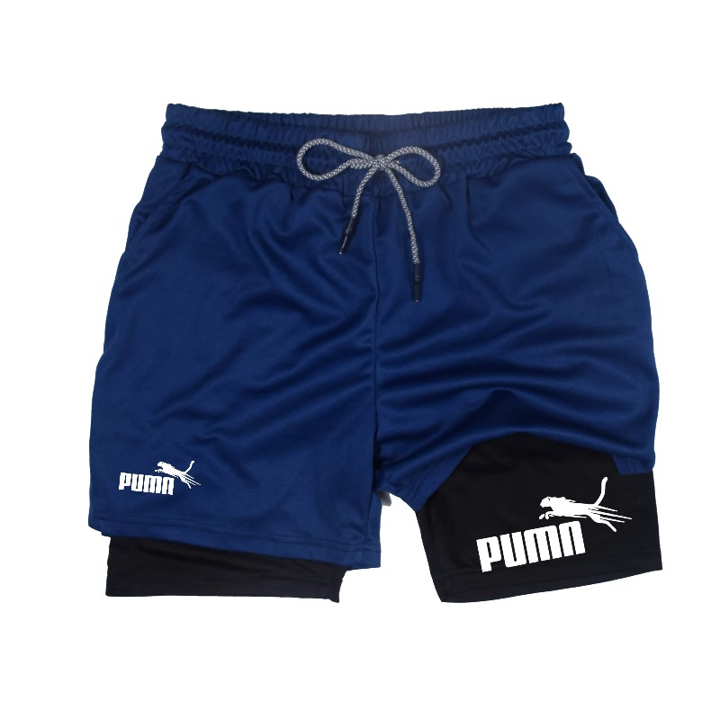 Men's Summer Breathable Double - đánh giá và giá Compression Shorts Athletes